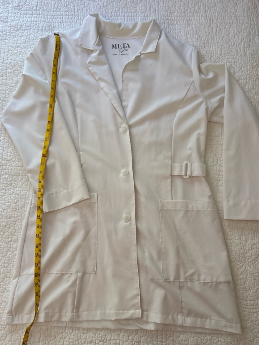 White Women's Tailored Lab Coat Jacket
